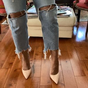ASOS suede pinky/nude 4” pump